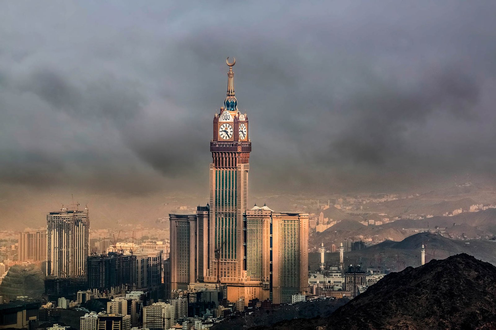 Abraj Al Bait Towers near Mecca with towering modern architecture