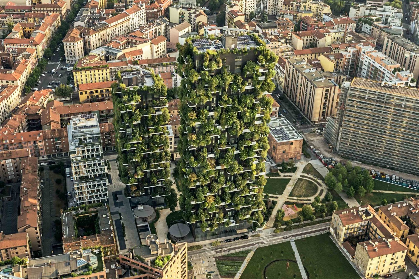 Bosco Verticale Milan vertical forest towers with dense greenery