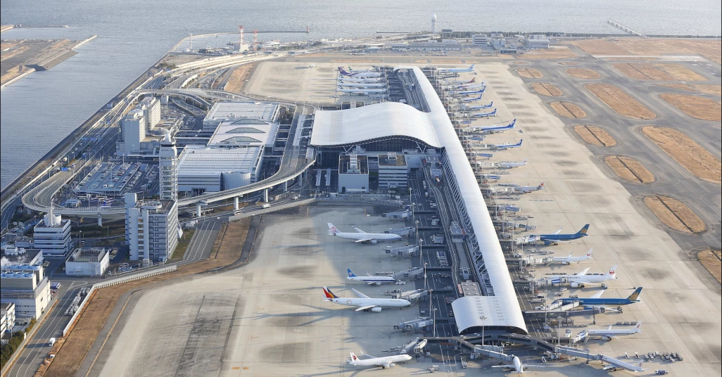 Kansai International Airport built on sinking man-made island in typhoon zone