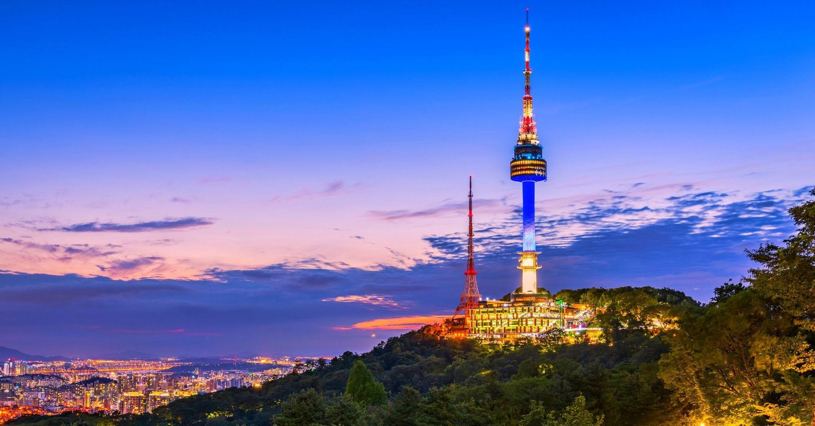 Namsan Seoul Tower towering over Seoul cityscape